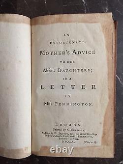 1761 Unfortunate Mother's Advice To Her Absent Daughters Signed 1st Edition Book