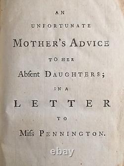 1761 Unfortunate Mother's Advice To Her Absent Daughters Signed 1st Edition Book