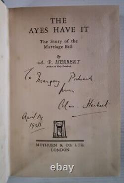 1921 1952 / 10 Books by A. P. Herbert / 1st Editions / 1 book signed by Author