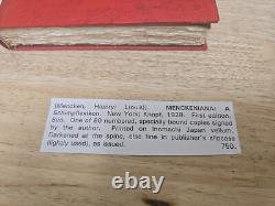 1928 Vintage Book Menckeniana A Schimpflexikon Signed Limited Edition #36/80