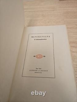 1928 Vintage Book Menckeniana A Schimpflexikon Signed Limited Edition #36/80