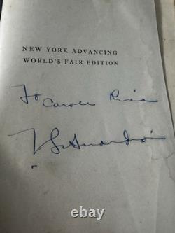 1939 New York Advancing Book Signed 1st Edition World's Fair Edition Rare