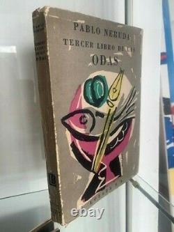 1957 Book Signed by Pablo Neruda ODAS POEMS Autograph with drawing + COA Poet