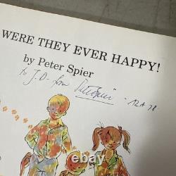 1978 Author Signed Oh, Were They Ever Happy! Book by Peter Spier 1st Edition 2nd