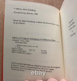1982 PLUTONIAN ODE Other Poems 1977-80 Book Allen Ginsberg SIGNED First Edition