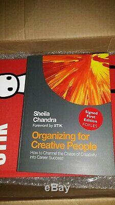 2 × hand signed Stik book, 1× doodled + one blue poster both unread 1st editions