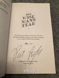 # 34/400 2 Signed Limited Editions Name Of The Wind + Wise Man's Fear Rothfuss