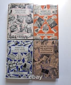 4 first & early edition, 2 signed, Arthur Ransome Books, dust jackets, unclipped