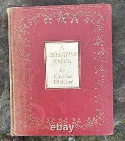 A Christmas Carol by Charles Dickens 1938 Antique Hardcover Book SIGNED