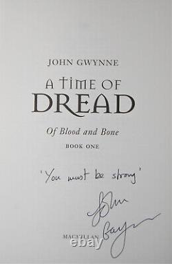 A Time of Dread by John Gwynne SIGNED & LINED FIRST EDITION UK Hardcover (1/1)
