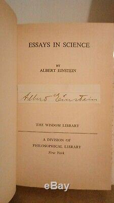 Albert Einstein Signed Book Essays in Science First Edition 1934