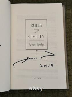 Amor Towles Rules Of Civility Signed, Dated & Slipcase 1st Edition Book + Doodle