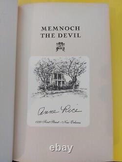 Anne Rice MEMNOCH THE DEVIL Signed Uk 1st edition. Interview with a Vampire