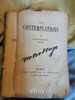 Antique Book, Signed Victor Hugo, 1856 1st Edition Les Contemplations French