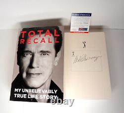 Arnold Schwarzenegger Signed Autograph Total Recall 1st Edition Book PSA/DNA COA