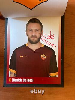 As Roma Worn Con Autografi- Book Limited Edition Totti De Rossi Salah Signed