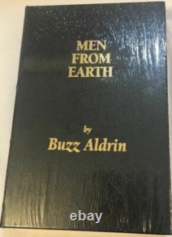 Autographed BUZZ ALDRIN SIGNED Book Men From Earth FlatSigned Edition Leather