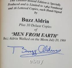Autographed BUZZ ALDRIN SIGNED Book Men From Earth FlatSigned Edition Leather
