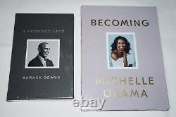 Barack Obama Signed A Promised Land & Michelle Becoming Deluxe Edition Books