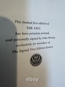 Beautiful Signed First Edition Vintage Book The Call by John Hersey