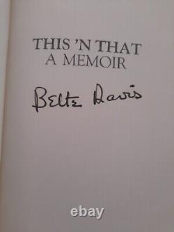 Bette Davis This'n That signed AUTOGRAPH book autobiography memoir 1st edition