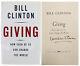 Bill Clinton Signed Giving 1st Edition Hard Cover Book withFull Name BAS #A67830