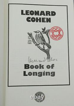 Book of Longing by LEONARD COHEN SIGNED First Edition 2006 1st US Singer