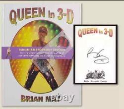 Brian May SIGNED BOOK Queen in 3-D BOHEMIAN RHAPSODY EDITION Hardcover In Hand