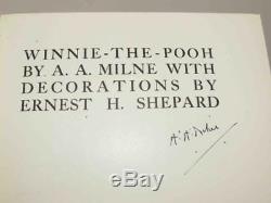 COLLECTIBLE BOOK! Winnie the Pooh First Edition 1926 SIGNED by A. A. MILNE