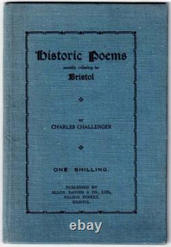 Charles Challenger Signed Book & ALS Writer/Poet Historic Poems for Bristol 1935