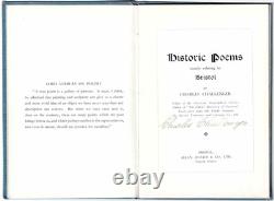 Charles Challenger Signed Book & ALS Writer/Poet Historic Poems for Bristol 1935