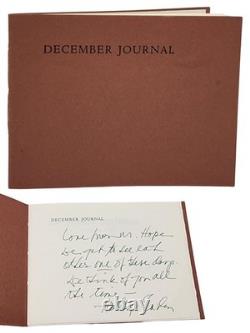Charles Wright DECEMBER JOURNAL Rare Press Book Signed to Friend 1st edition