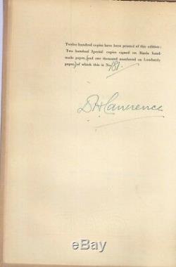 D. H. LAWRENCE Signed Book Autographed FIRST EDITION 1929 Limited Edition COA