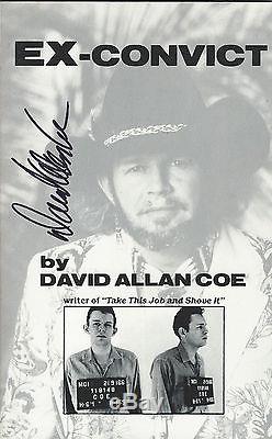 DAVID ALLAN COE SIGNED EX CONVICT BOOK PROOF COA 1st EDITION 1ST PRESSING 1982