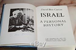 David Ben-gurion Signed Book 1st Edition'israel A Personal History' 1971