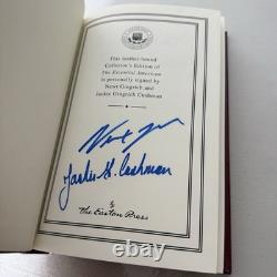 Easton Press Essential American Book Signed Newt Gingrich Jackie Cushman COA