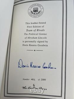 Easton Press Team Of Rivals Signed Doris Goodwin Leather Book First 1st Edition