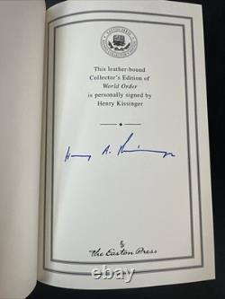 Easton Press World Order Signed By Henry Kissinger 2014 Leather Bound