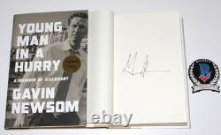GAVIN NEWSOM SIGNED YOUNG MAN IN A HURRY FIRST 1st/1st EDITION BOOK BECKETT COA