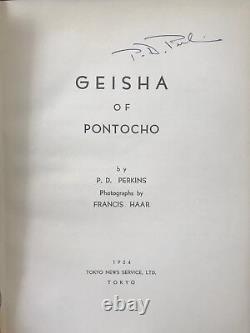 Geisha Of Pontocho, by P. D. Perkins 1954 Signed, 1st Ed, Vintage H/C Book