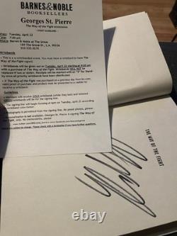 George St Pierre Signed Book (added Signed Photos All With Coa) Extremely Rare