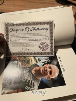 George St Pierre Signed Book (added Signed Photos All With Coa) Extremely Rare