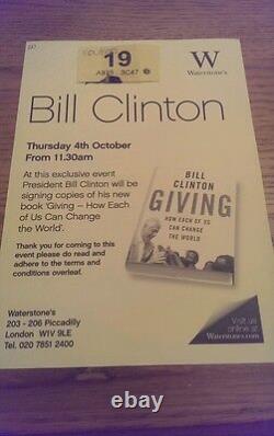 Giving SIGNED Bill Clinton Hardback Book 1st edition 1st impression + proof