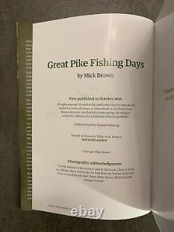 Great Pike Fishing Days First edition angling book by Mick Brown Signed