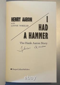 HANK AARON Signed AUTOGRAPH I Had A Hammer Book First Edition 1st Atlanta Braves
