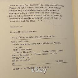 HANK AARON Signed AUTOGRAPH I Had A Hammer Book First Edition 1st Atlanta Braves