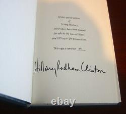 HILLARY RODHAM CLINTON SIGNED BOOK'LIVING HISTORY'? Limited Edition 59 / 1500