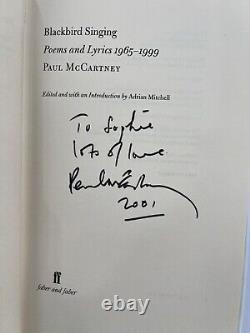 Hand Signed Sir Paul McCartney Blackbird Singing 1st Edition Book Beatles Lyrics