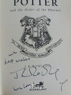 Harry Potter Order Of the Phoenix 1st/1st Edition hand signed book JK Rowling