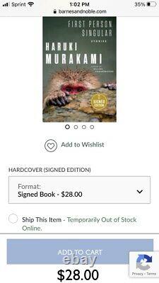 Haruki Murakami Signed First Person Singular 1st Edition Hc Book Autograph Coa B